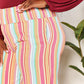 Double Take Striped Smocked Waist Pants with Pockets