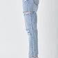 RISEN Distressed Slim Cropped Jeans