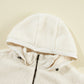 Drawstring Zip Up Sherpa Jacket with Removable Hood