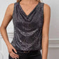 Sequin Cowl Neck Tank