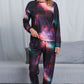 Tie-Dye Crewneck Top and Drawstring Waist Joggers Lounge Set