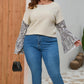 Plus Size Leopard Round Neck Long Sleeve Top