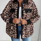 Leopard Collared Neck Button Up Shacket