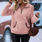 Half Zip Long Sleeve Furry Sweatshirt