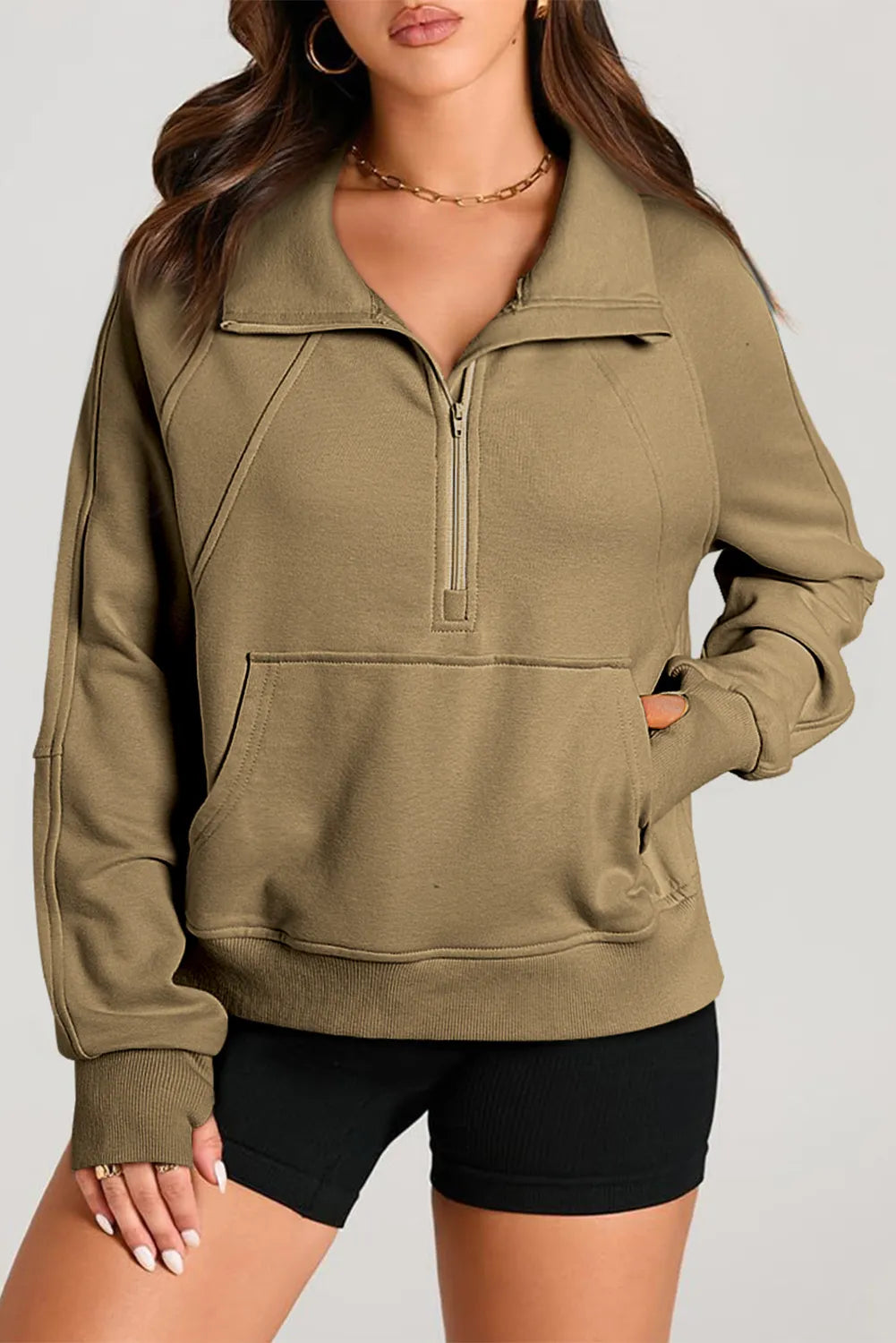 Half Zip Long Sleeve Sweatshirt