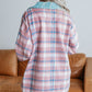 Plaid Collared Neck Flap Pockets Shacket