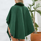 Fuzzy Trim Open Front Poncho