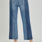 RISEN Full Size Mid-Rise Waist Two-Tones Jeans with Pockets