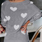 Heart Scoop Neck Long Sleeve Sweater