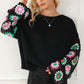 Crochet Round Neck Long Sleeve Knit Top