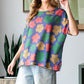 HOPELY Full Size Floral Round Neck Side Slit T-Shirt