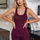 Scoop Neck Wide Strap Tank and Shorts Lounge Set