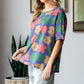 HOPELY Full Size Floral Round Neck Side Slit T-Shirt