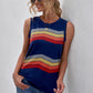 Printed Side Slit Round Neck Tank