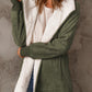 Emerald Bliss Faux Suede Cozy Open Front Jacket