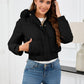 Pocketed Long Sleeve Cropped Hooded Winter Coat