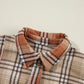 Khaki Plaid Colorblock Patchwork High Low Shacket