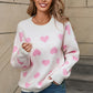 Angel Wings Heart Round Neck Long Sleeve Sweater