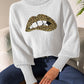 Lip Turtleneck Long Sleeve Sweater