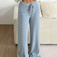 Tied Striped Wide Leg Pants