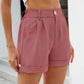 Roll Trim Half Elastic Waist Shorts