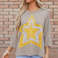 Star Applique Round Neck T-Shirt