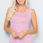 Celeste Full Size Backside Bow Tie Striped Tank