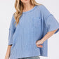 SAGE + FIG Exposed Seam Round Neck Half Sleeve T-Shirt