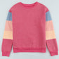 Color Block Round Neck Long Sleeve Sweatshirt