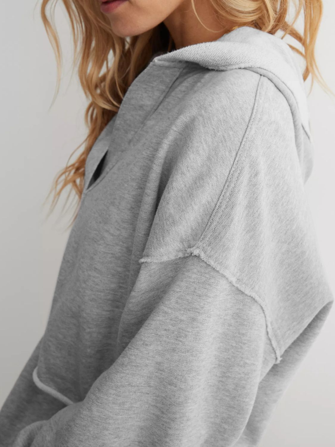 Exposed Seam Long Sleeve Hoodie