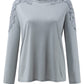 Full Size Cutout Round Neck Long Sleeve T-Shirt