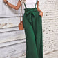 Perfee Tie Belt Wide Leg Overalls