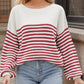 Striped Round Neck Long Sleeve Sweater