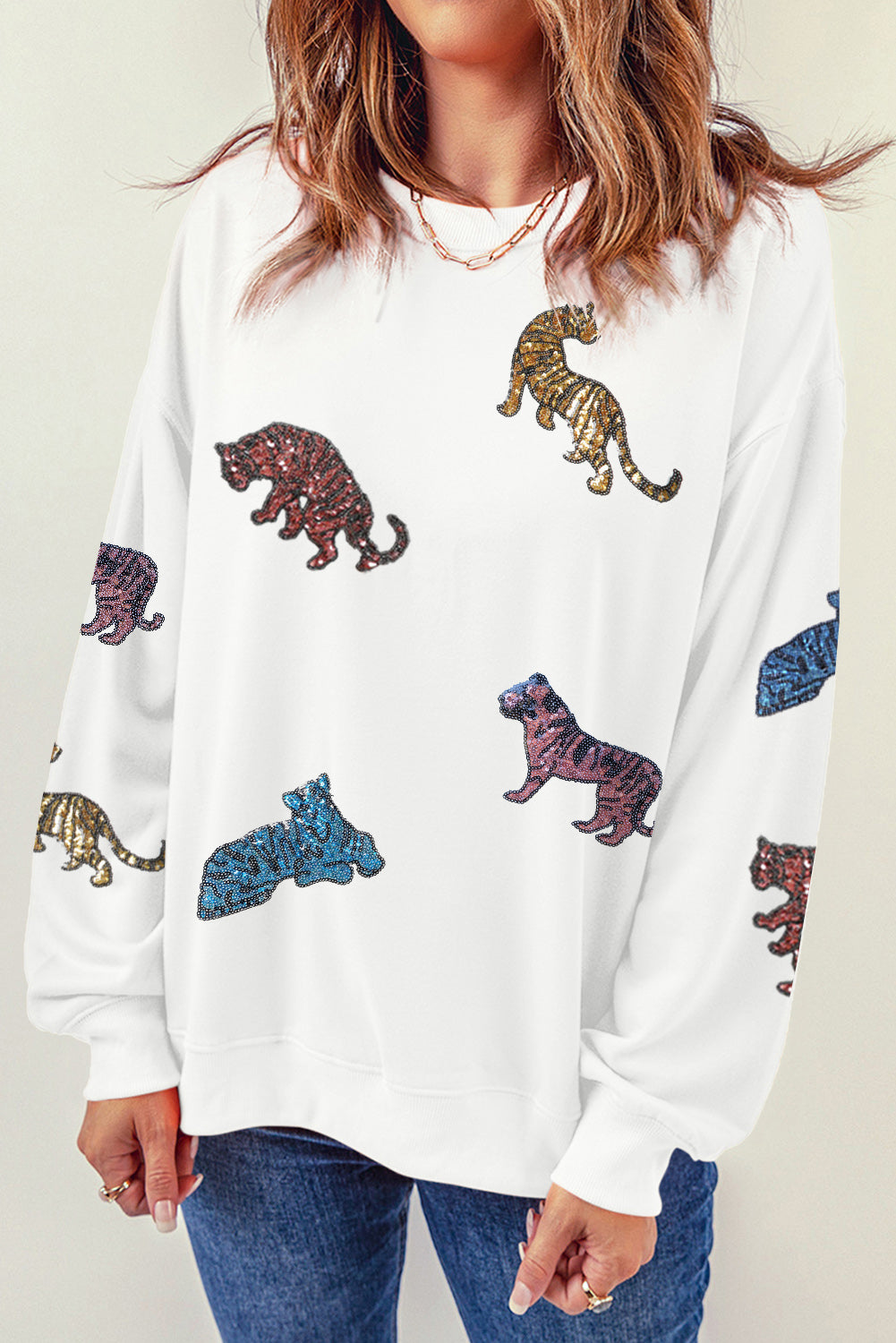 Tiger Queen Sequin Sweatshirt