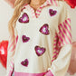 Valentine’s Day Sequin Heart Pattern Long Sleeve Sweatshirt