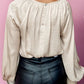 Sequin Round Neck Long Sleeve Blouse