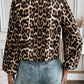 Tied Front Leopard Print Blouse—Small-2XL