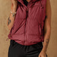 Drawstring Zip Up Vest Coat