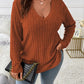 Plus Size V-Neck Long Sleeve T-Shirt