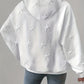 Plus Size Star Texture Long Sleeve Drawstring Hoodie