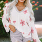 Flower Dropped Shoulder Hooded Sweater