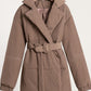 Puffer Long Sleeve Winter Coat with Belt