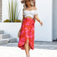 Floral Tied Ruffled Skirt