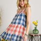 ADORA Plaid Tiered Babydoll Cami