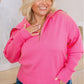 Plus Size Collared Neck Zip-Up Long Sleeve Sweater