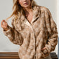 Double Take Checkered Long Sleeve Fuzzy Jacket