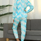 Tie-Dye Round Neck Top and Pants Lounge Set