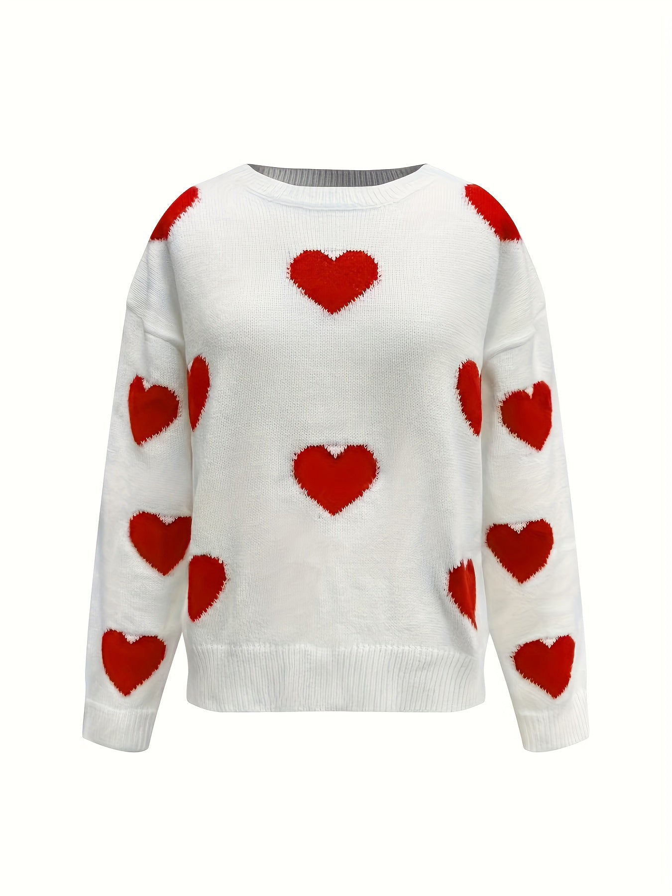 Red & Gray Heart Sweater—All Heart—Valentine's Day Collection