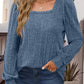 Square Neck Long Sleeve Top