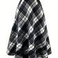 Plaid Midi Skirt with Pocketed